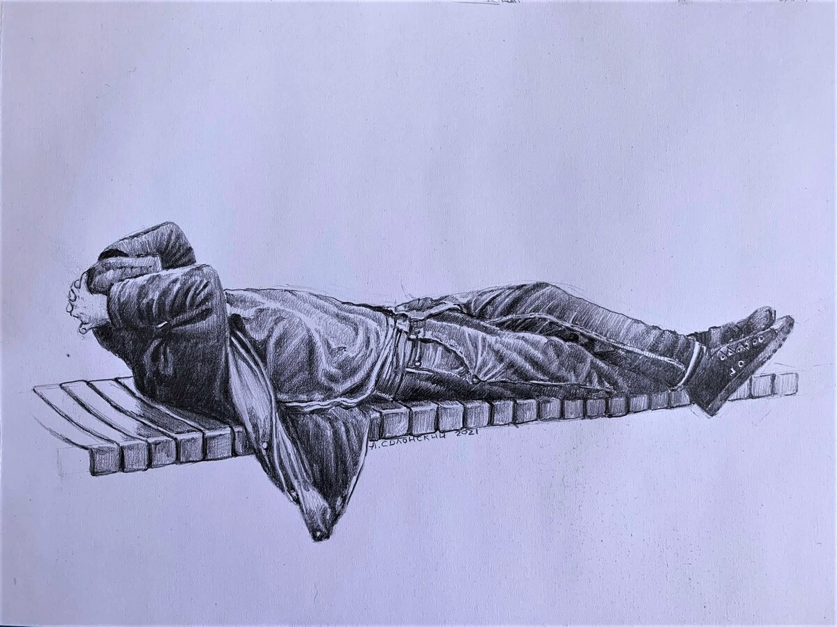 Из серии "Метро" бумага/карандаш. 2021 г