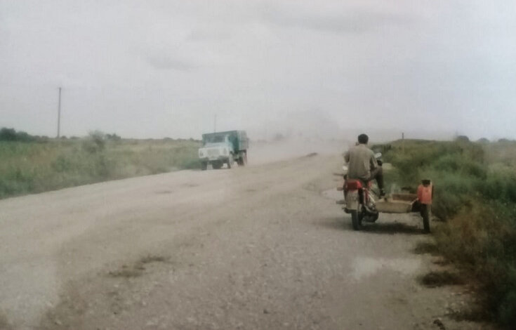 Учсток дороги Грозный-Кизляр рядом с ногайскими степями.