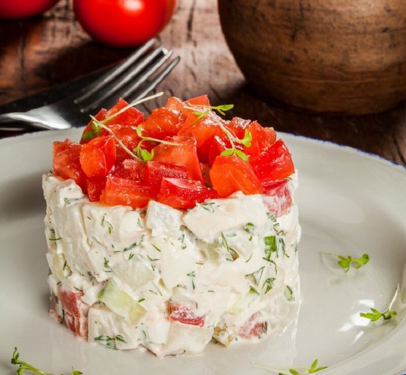 Готовим салат Оливье по особому рецепту из Франции