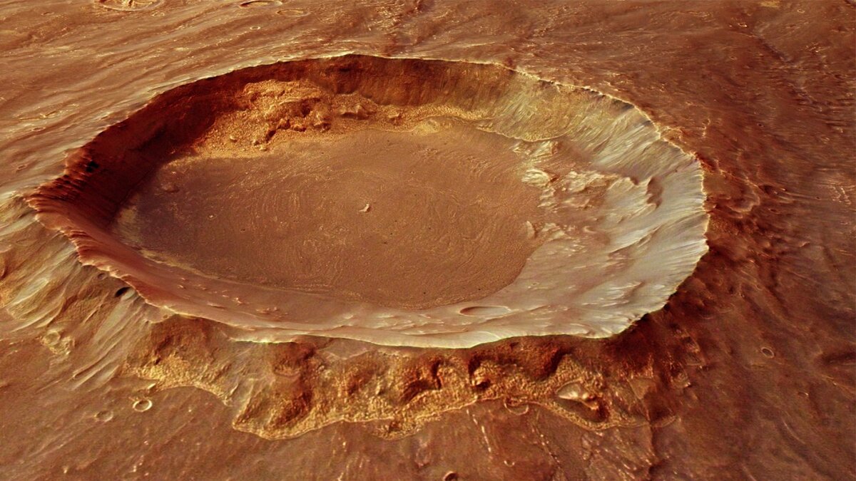 Ударный кратер на Марсе