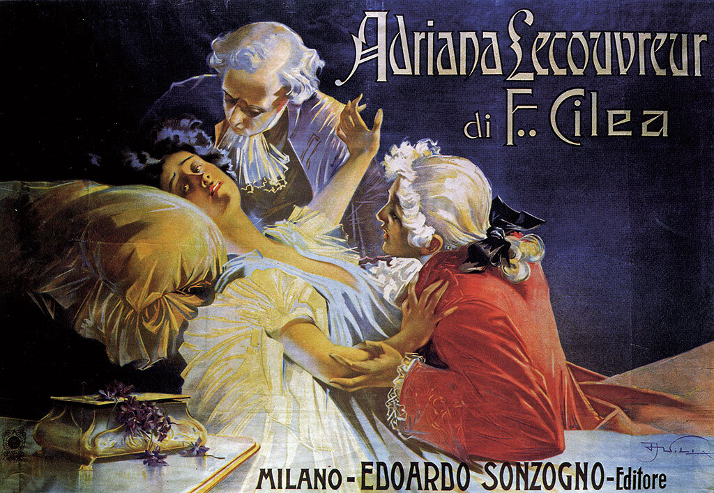 Poster for the opera Adriana Lecouvreur by Francesco Cilea. 1902.