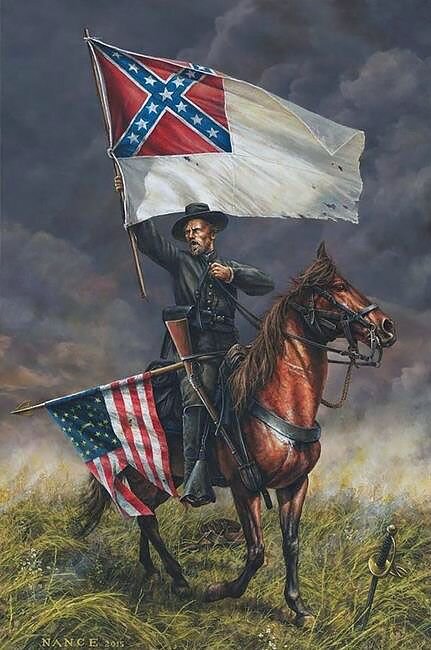 Флаг южан. Он же флаг Конфедерации. Взято из открытых источников.