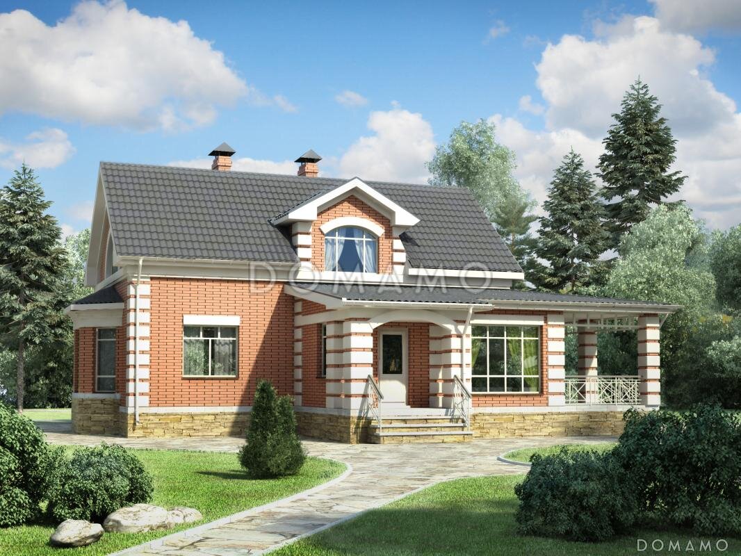 Проект D680 — дом с мансардой и гаражом