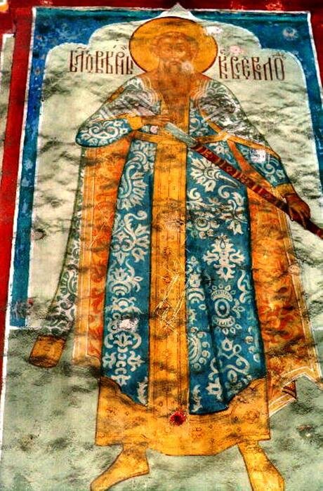 Фреска с изображением ярославского князя Всеволода, погибшего на реке Сить. 