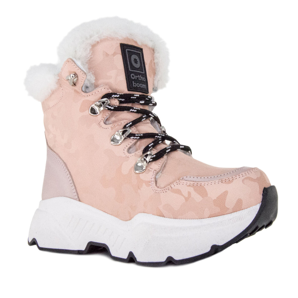 Детские ботинки ORTHOBOOM 88125-44 жемчужно-персиковый милитари