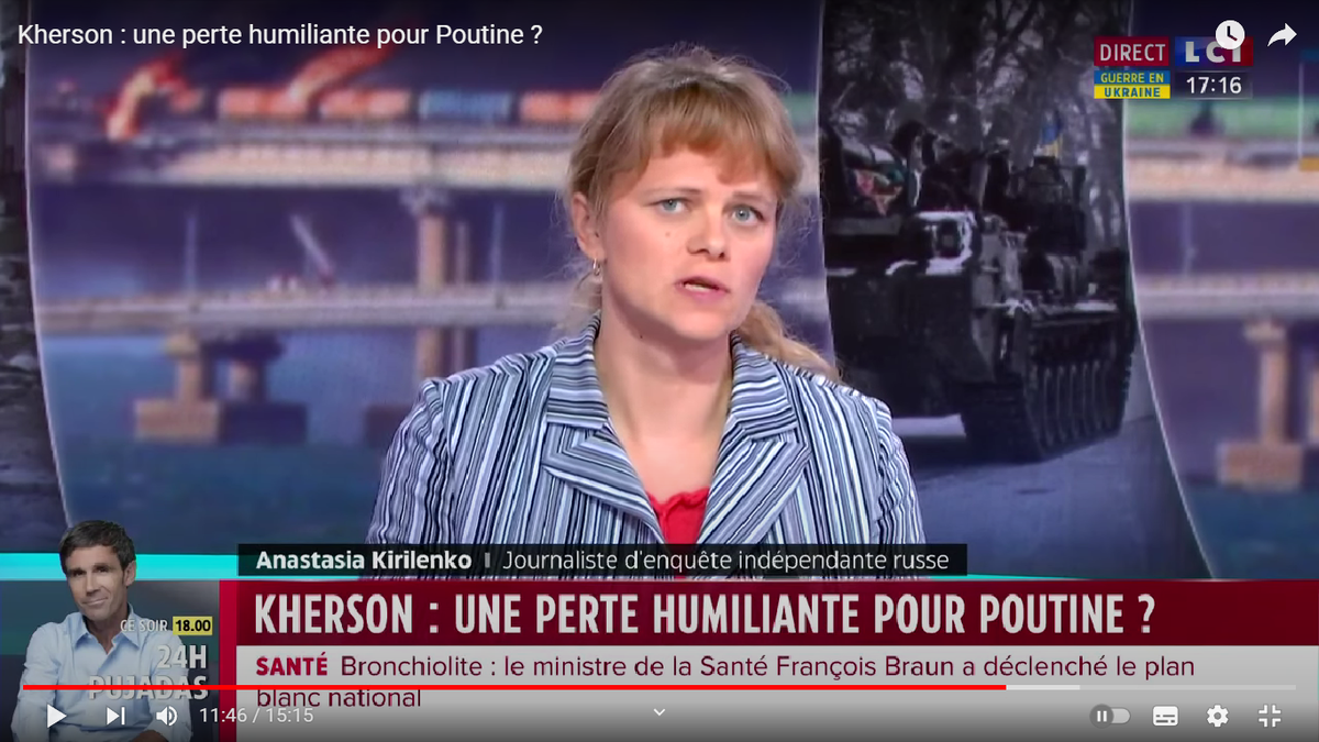 Анастасия Кириленко в передаче на канале LCI