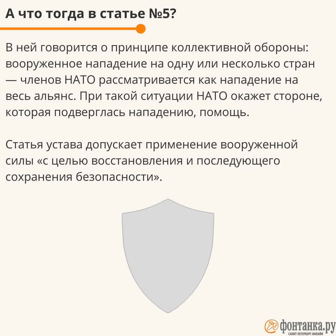 НАТО не НАТО, а статьи есть. О чем 4-й и 5-й пункты договора альянса, о  которых все говорят | Фонтанка.ру | Дзен