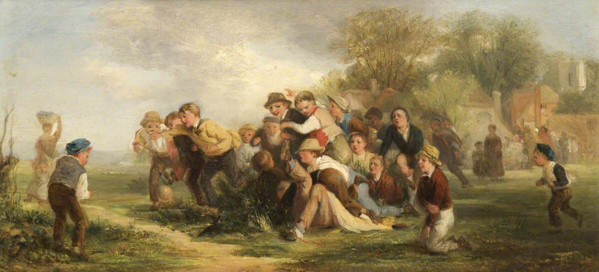 Томас Уэбстер. Игра в футбол, около 1839. Фото из Википедии.