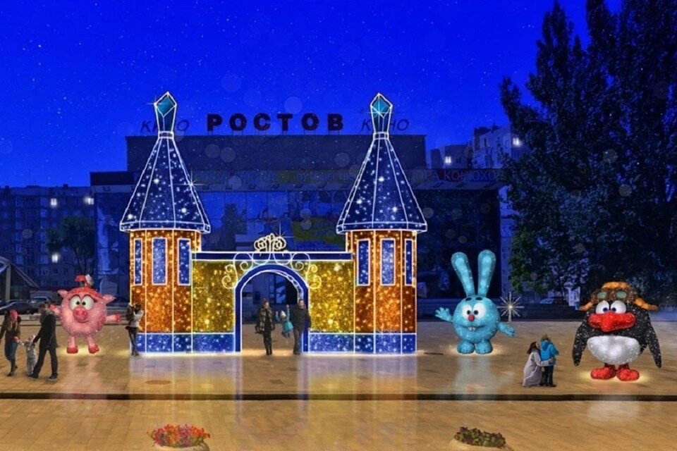     В текущем году около бывшего кинотеатра хотели поставить прошлогодние инсталляции. Фото: управление наружной рекламой Ростова-на-Дону.