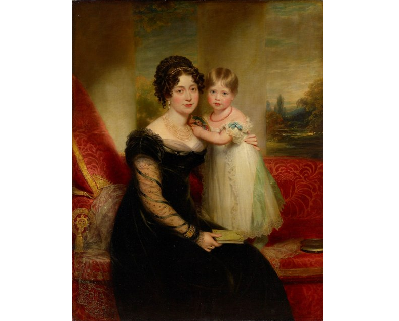 Герцогиня Кентская и принцесса Виктория, 1821-22, Уильям Бичи. (с) Из Королевской коллекции