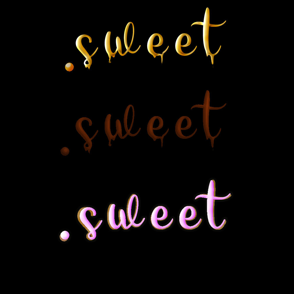 3 варианта надписи: мёд, шоколад, глазурь