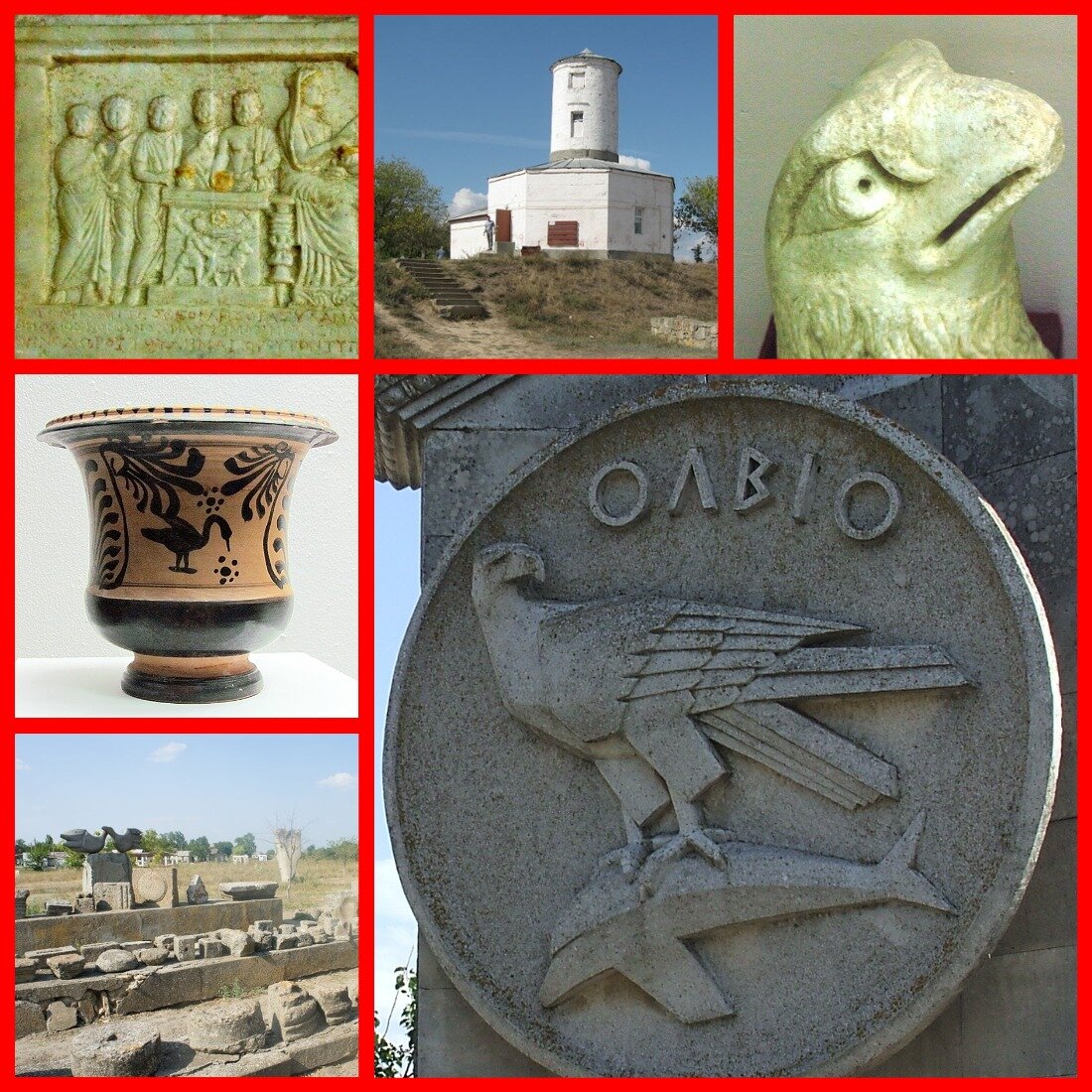 Коллаж автора. Виды современного историко археологического комплекса "Ольвия". Украина. Николаевская область.