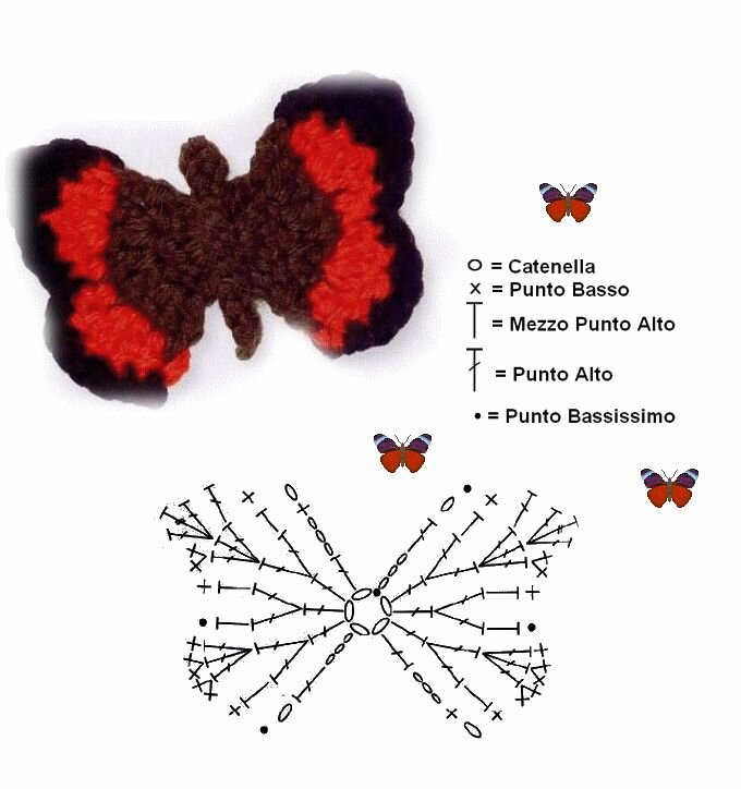 Бабочка крючком схемы и описание простые красивые