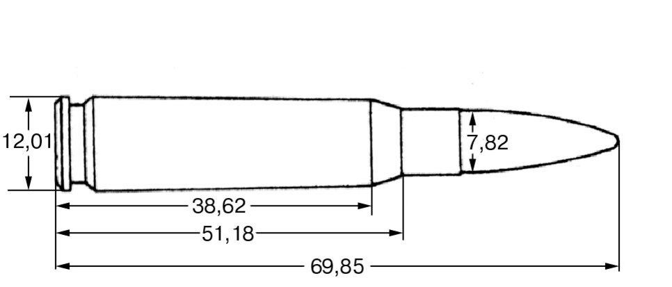 Чертеж патрона 7 62 - 90 фото