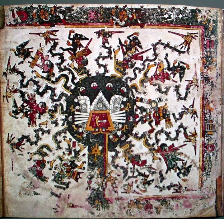 "Черная" звезда. Рисунок из ацтекского кодекса "Борджия".