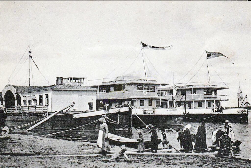 Пристань пароходства Е.И. Мельниковой в Новониколаевске. Фото: nsk-kraeved.ru 