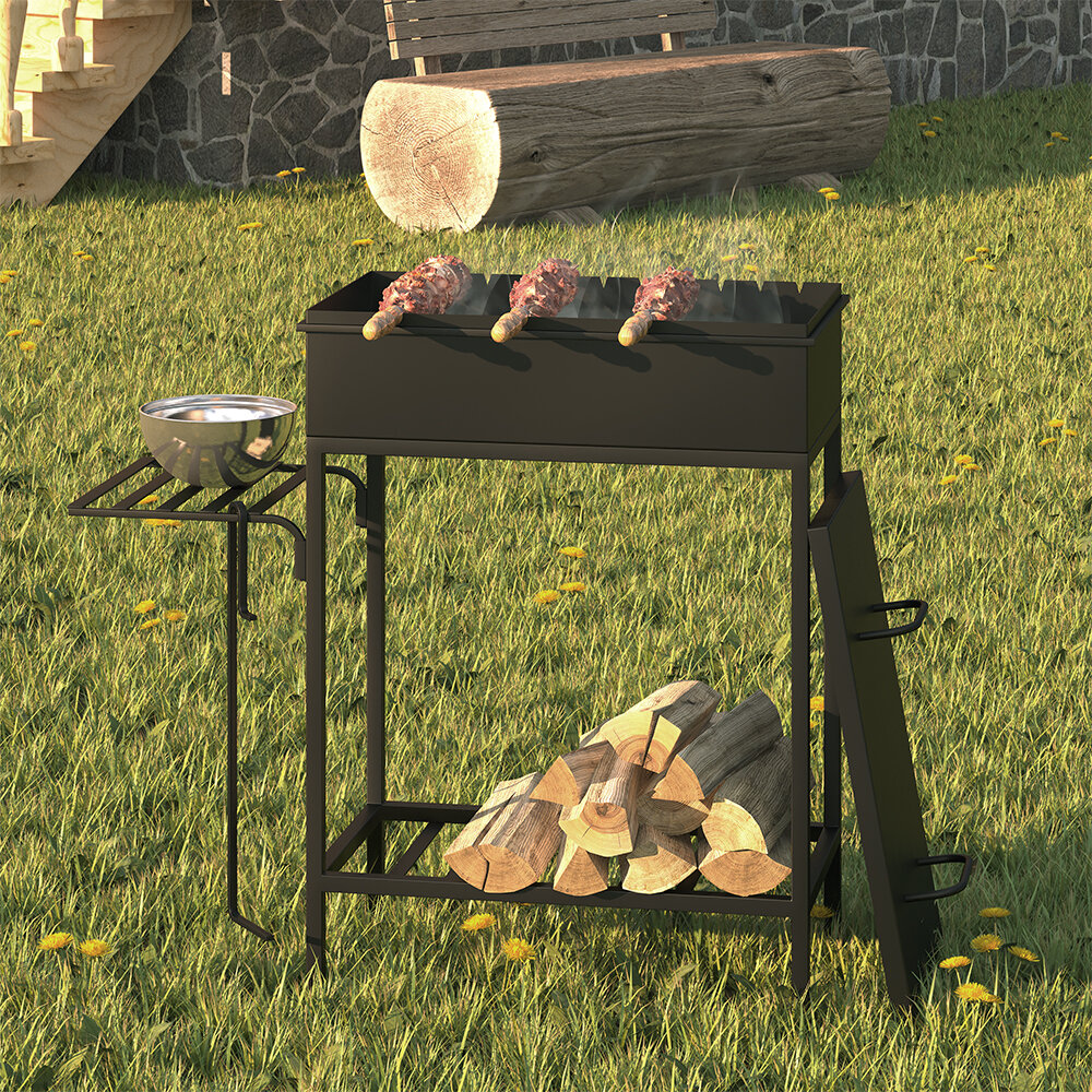 Мангал Дружба с крышкой для защиты от атмосферных осадков