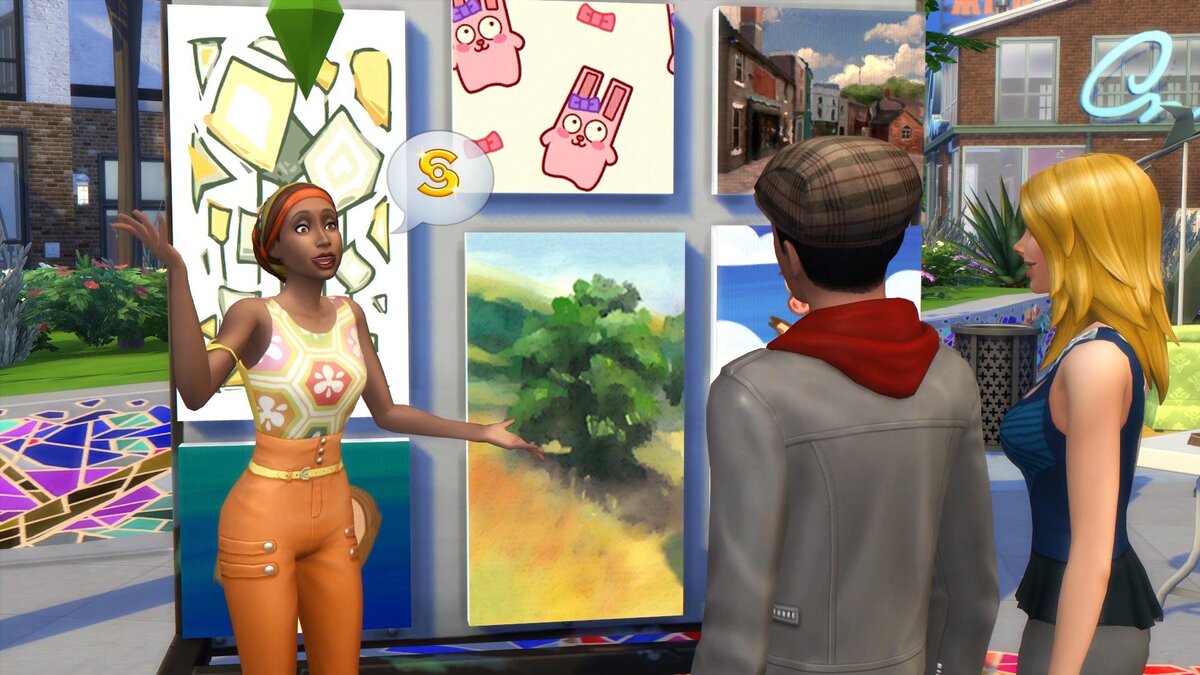 скрин из игры Sims 4  тему "карьера художника"