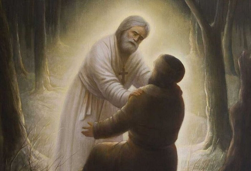 Беседа прп. Серафима Саровского с Н. А. Мотовиловым. Фото: Яндекс-картинки