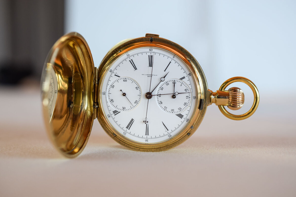 Первый карманный хронограф бренда из 1876-го (!) года