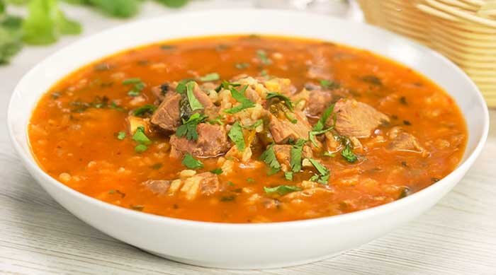 Суп харчо из свинины с рисом и картошкой по-грузински