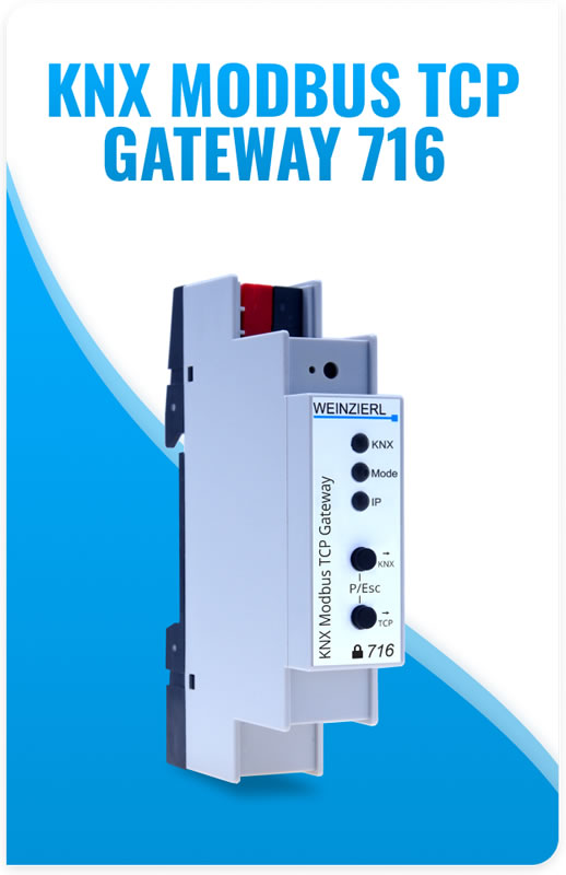 Защищенный шлюз KNX Weinzierl Modbus TCP 716 Secure