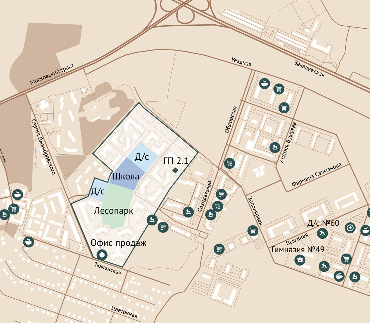 Расположение ЖК Гринвуд