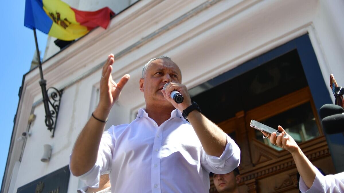    Лидер Партии социалистов (ПСРМ), экс-президент республики Игорь Додон на акции протеста в Кишинев. Архивное фото© РИА Новости / Алексей Майшев