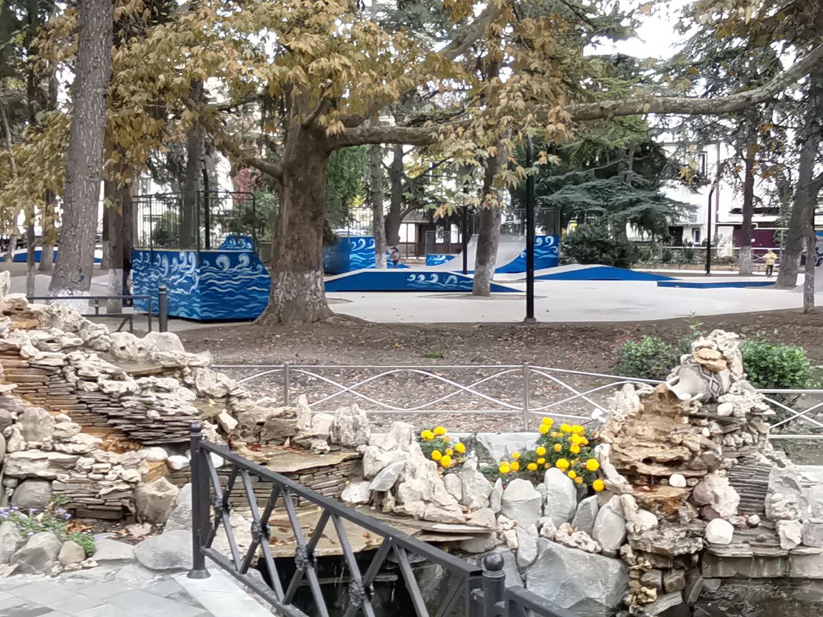 Платаны начинают желтеть.