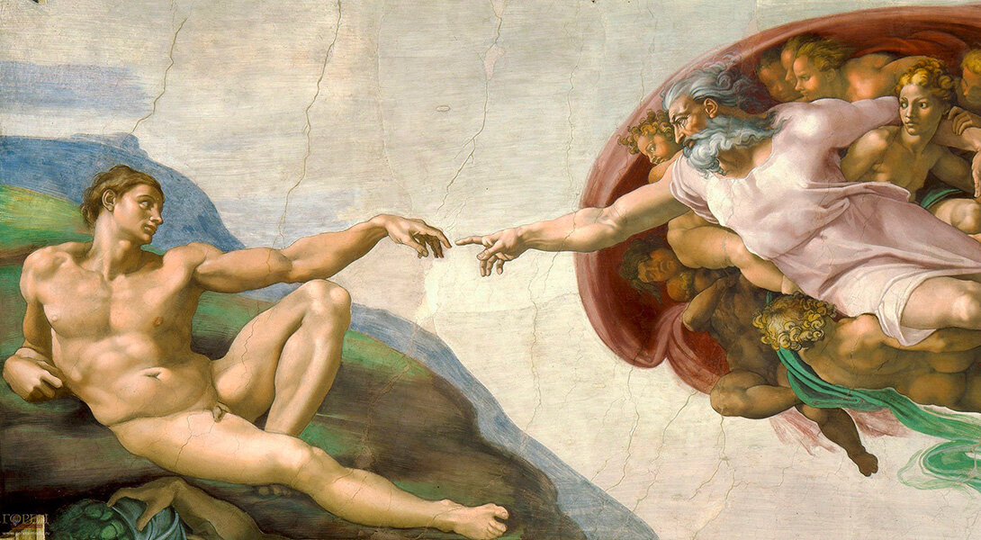 Микеланджело, «Сотворение Адама», 1508–1512 гг.