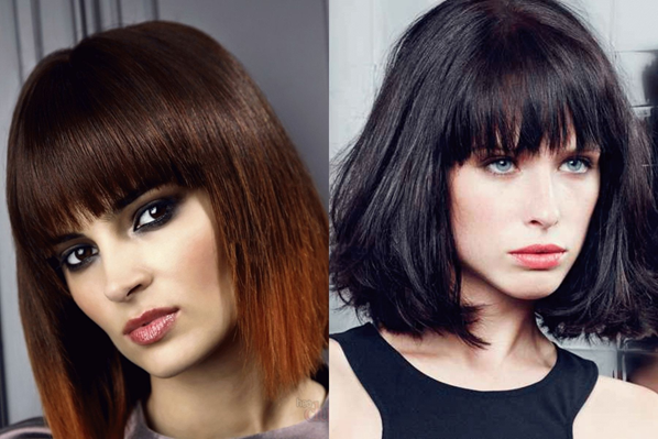 "Рваное"  однолинейное каре с челкой       (Фото из открытого источника)  