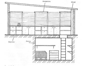  Гараж с подвалом в разрезе