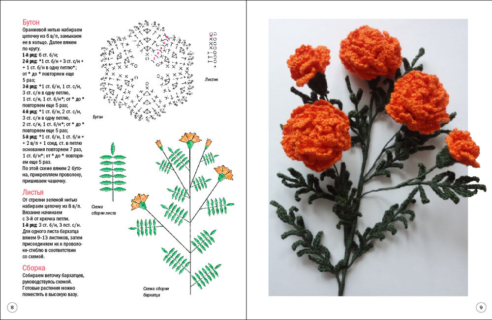 Цветок вязать крючком схема