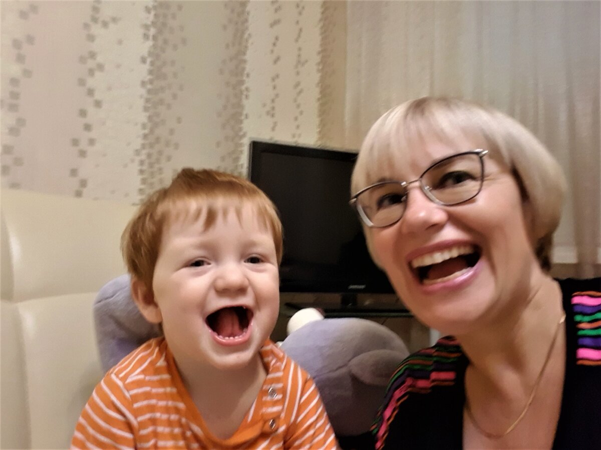 Я с внучком Лёвушкой. 16.02.2021