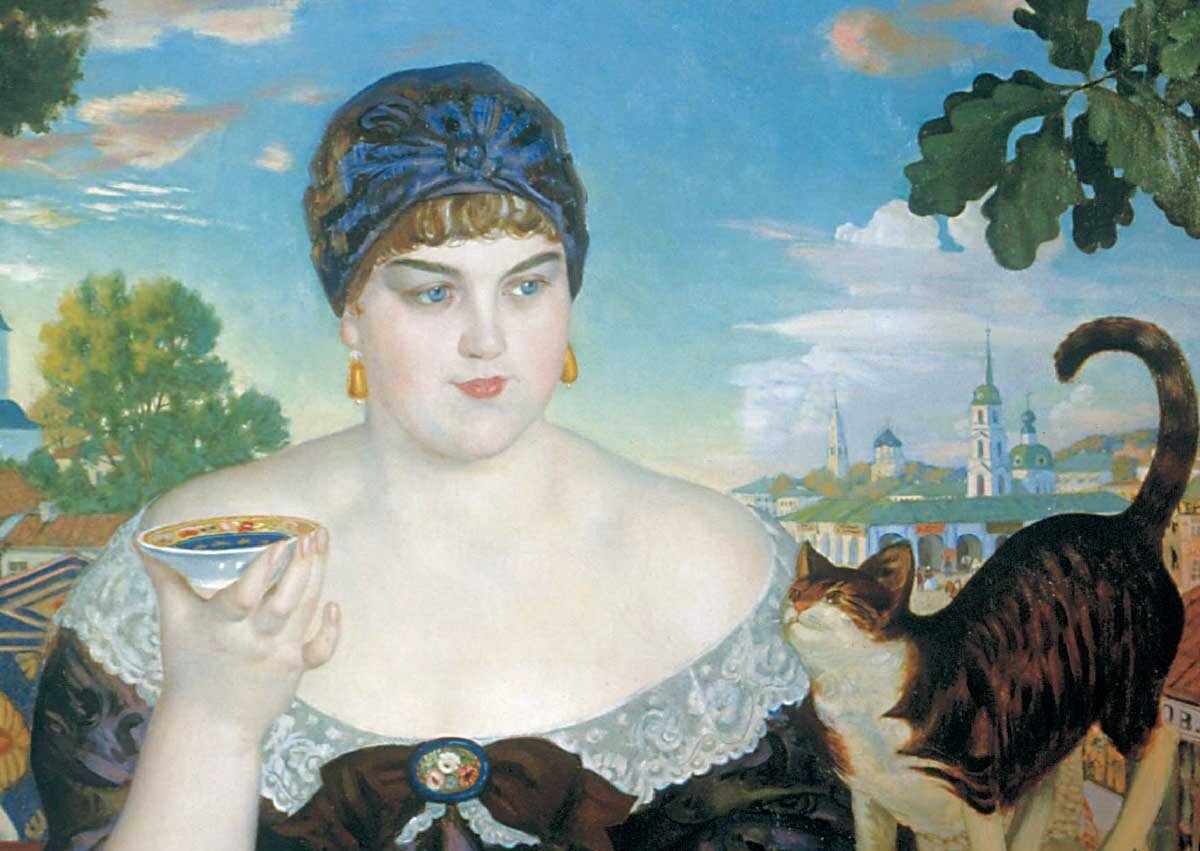 Картина Бориса Кустодиева "Купчиха за чаем"