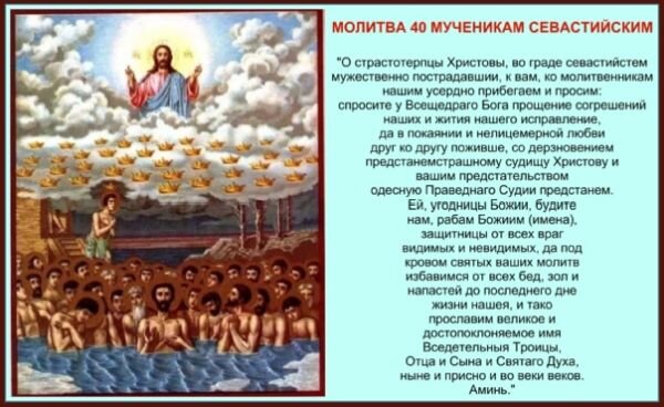 Сорок мучеников Севастийских житие, иконы, день памяти