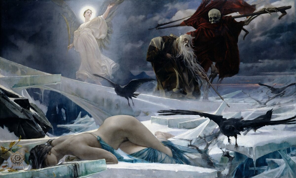 Adolf Hirémy-Hirschl "Ahasuerus at the End of the World" (1888).