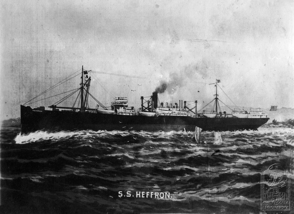 Американское судно Heffron, эвакуировавшее последних чехословацких легионеров 2 сентября 1920 года. Источник: Muzeum československých legií