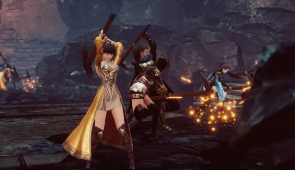 Пользователи «Mir 4» добывают «черную сталь» (Капча видеоролика «Mir 4» в YouTube)
