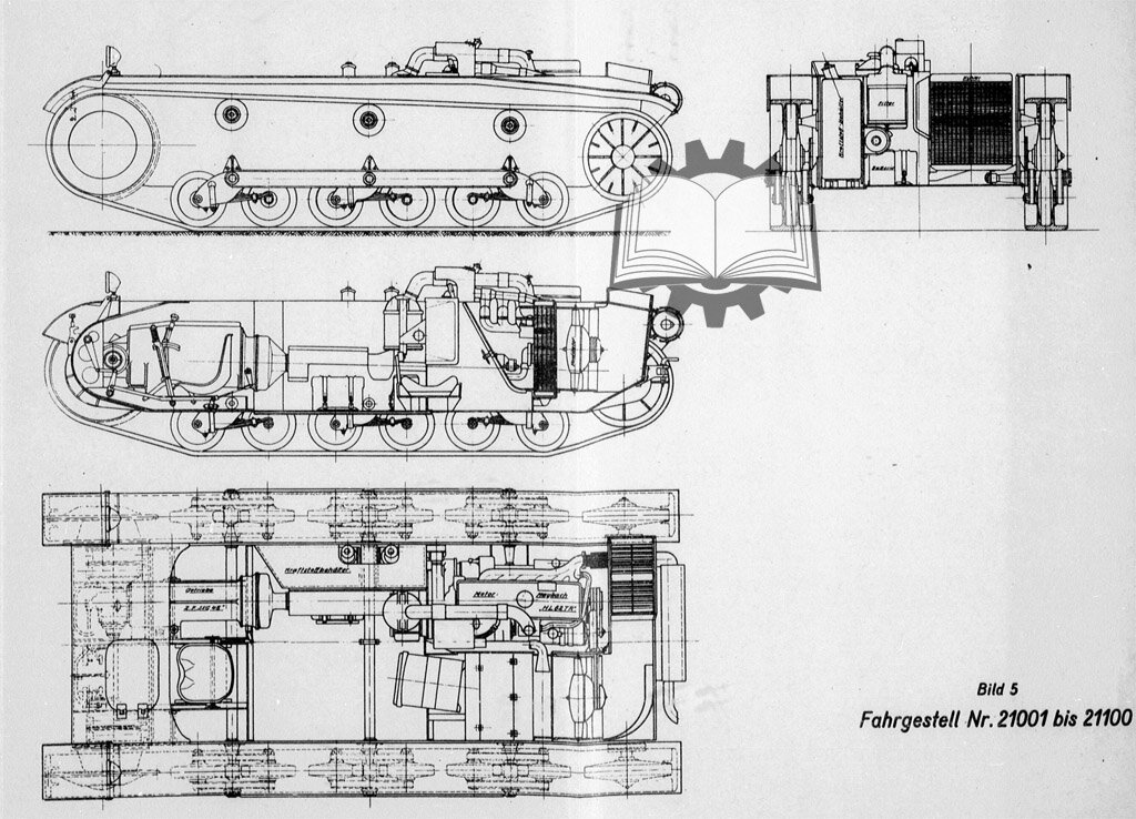 Схема шасси Pz.Kpfw.II Ausf.b.Наиболее заметным изменением стала переделка кормовой части корпуса.