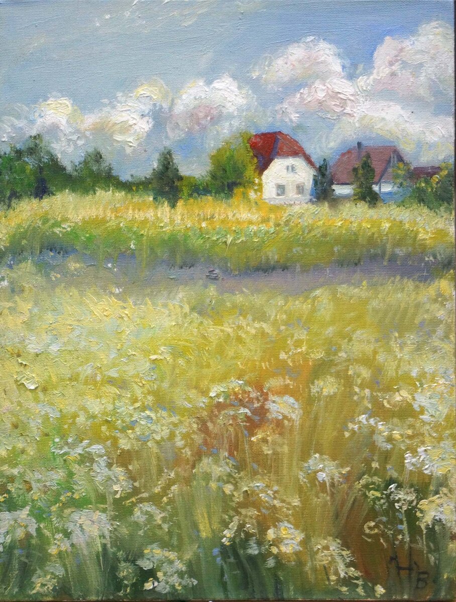 Важенина Надежда В лугах 40х30 хм 2021 г  