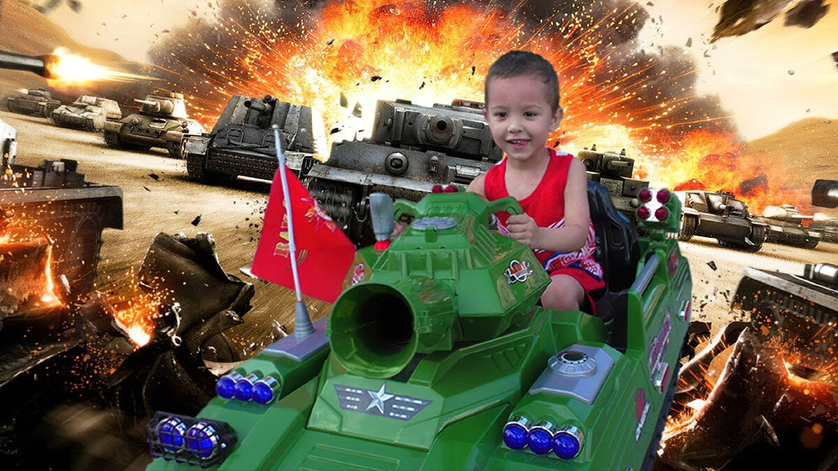 Дети на танке. Дети в игрушечном танке. Танк для детей. Школьник в танке.