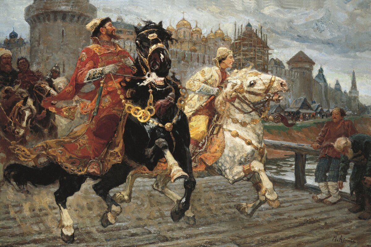 Царевич Иван на прогулке. Художник М. И. Авилов