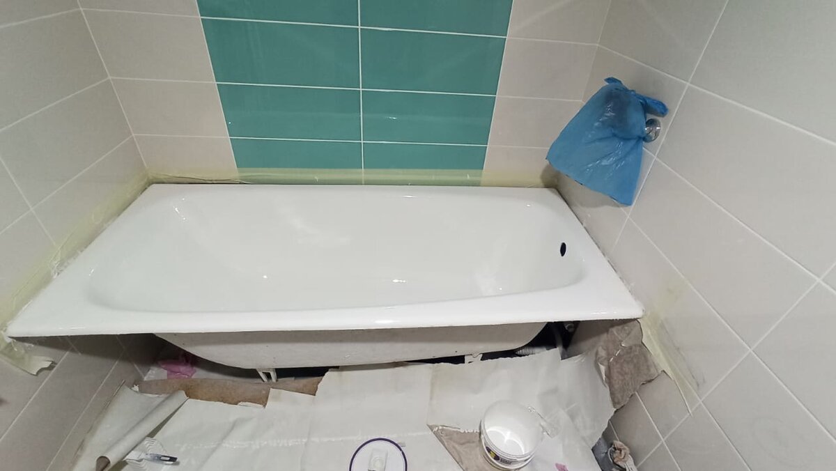 сразу после заливки акрилом