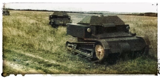 Танкетки Т-27 во время тактических занятий