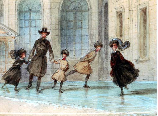 Катание на коньках - любимое развлечение императорской семьи Романовых