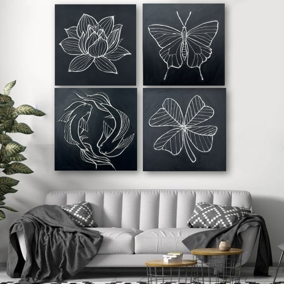 Картины-символы  от @sianie_art в интерьере