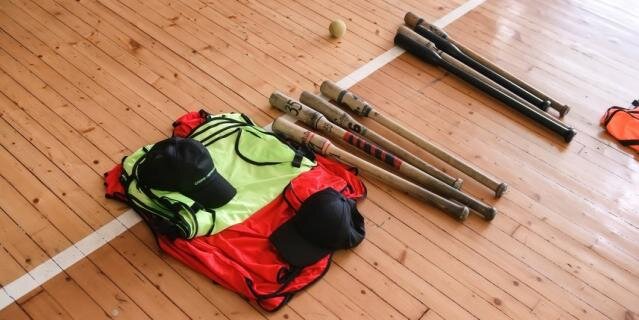    Деревянные биты и мячи из войлока - реквизит для игры в лапту.Татьяна Зинвьева