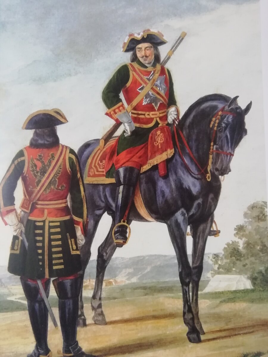 Кавалергардский литаврщик и кавалергард в 1724 году.
