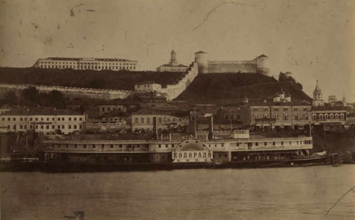 Нижний Новгород. Вид на кремль с Волги, 1880-е годы
